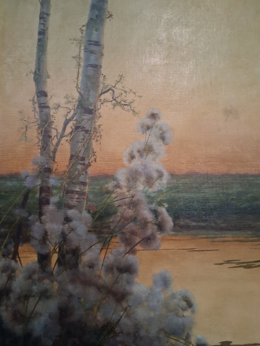 Oil On Canvas, 1893 - Landscape - Enrique Serra (barcelona, 1858 – Rome, 1918)-photo-2
