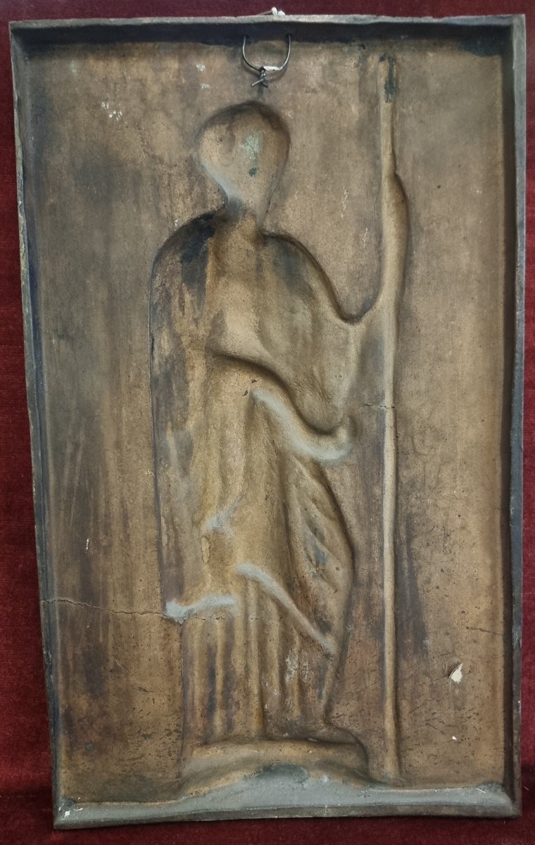 Bronze Bas-relief Depicting A Vestal Virgin - France, Late 19th Century-photo-1