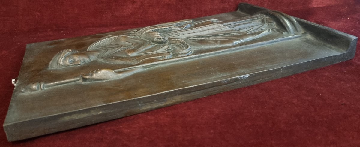 Bronze Bas-relief Depicting A Vestal Virgin - France, Late 19th Century-photo-2