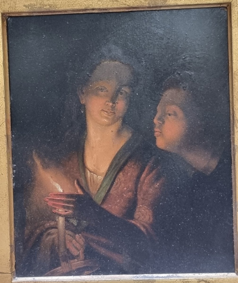 Oil Painting On Zinc Sheet - 19th-century Flemish Artist - Contemporary Frame-photo-2