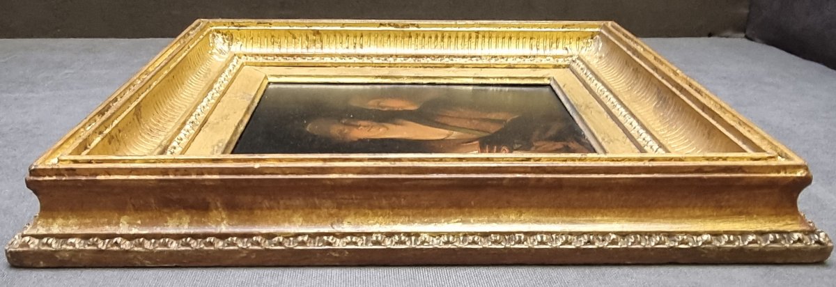 Oil Painting On Zinc Sheet - 19th-century Flemish Artist - Contemporary Frame-photo-4