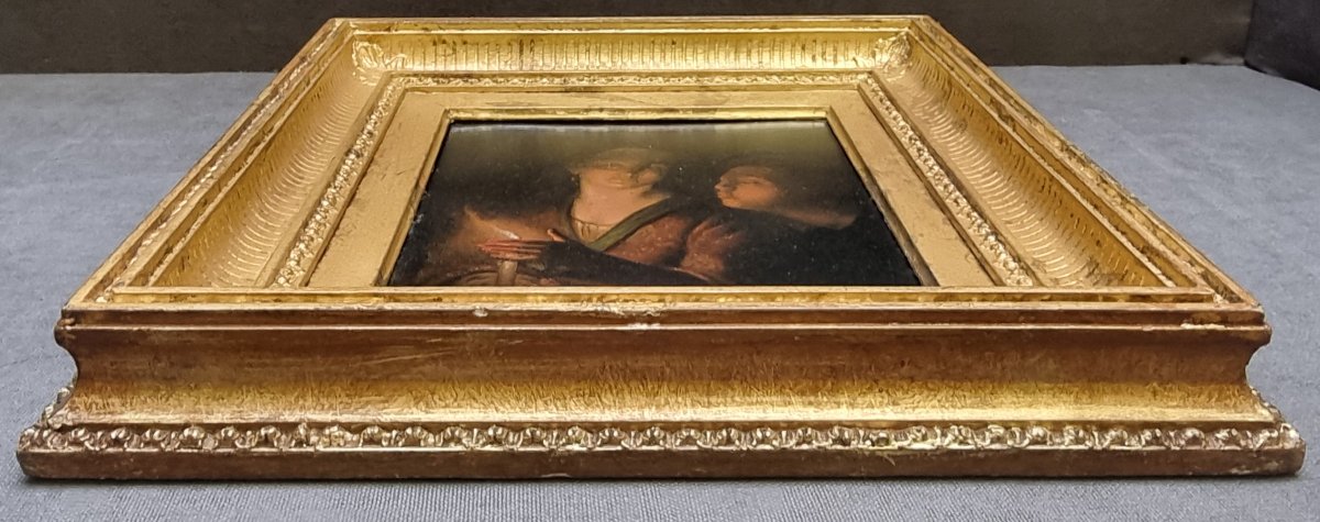 Oil Painting On Zinc Sheet - 19th-century Flemish Artist - Contemporary Frame-photo-1