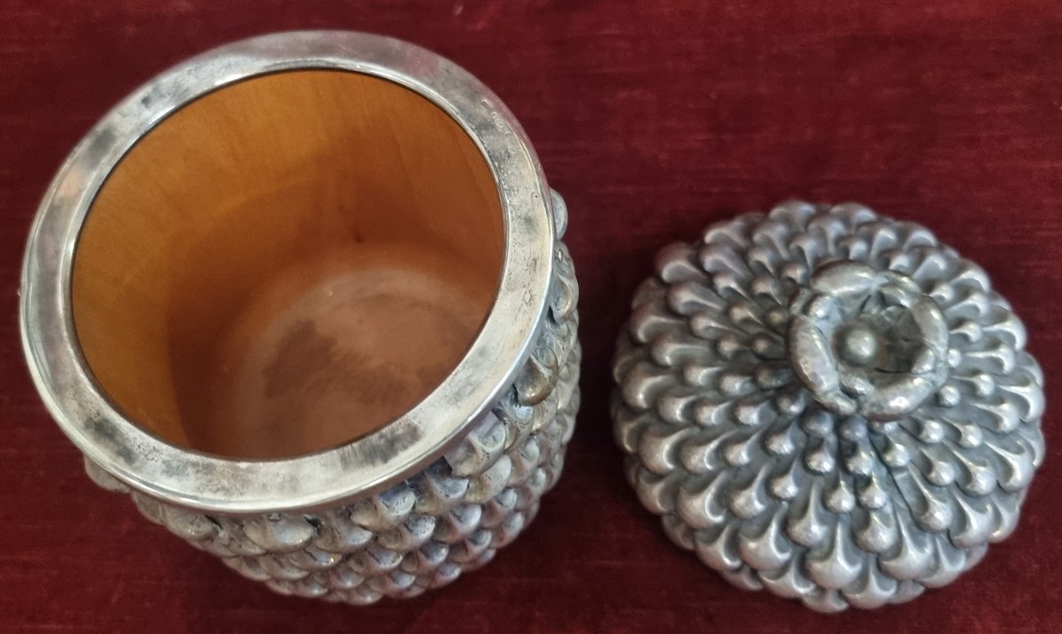 925 Sterling Silver Tobacco Box With Wooden Interior  - Italy, G. Vavassori - 1970s-photo-4