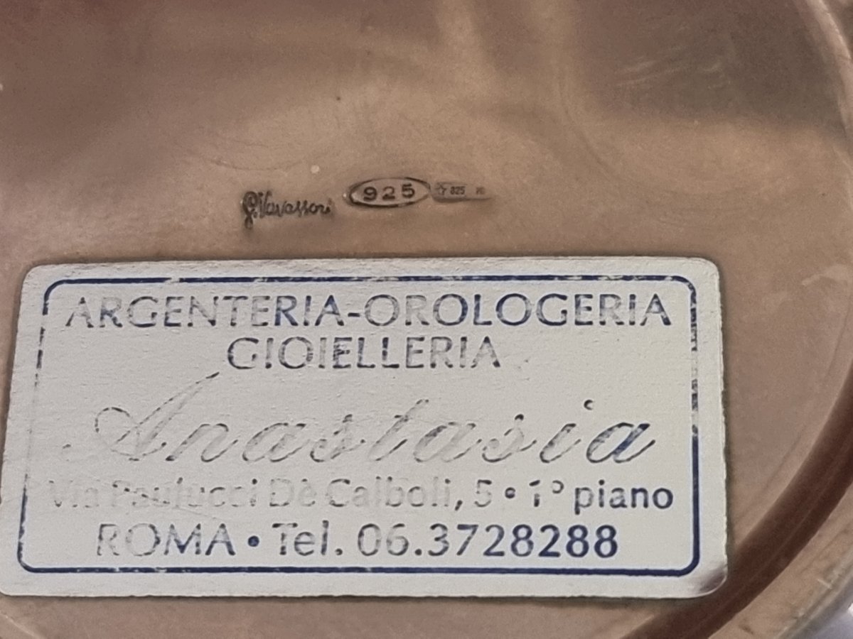 925 Sterling Silver Tobacco Box With Wooden Interior  - Italy, G. Vavassori - 1970s-photo-2
