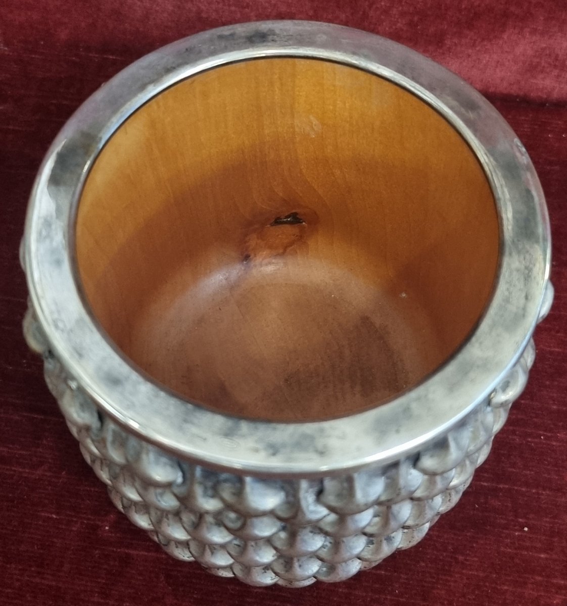 925 Sterling Silver Tobacco Box With Wooden Interior  - Italy, G. Vavassori - 1970s-photo-4