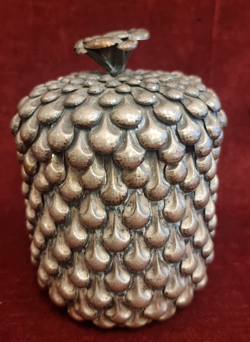 925 Sterling Silver Tobacco Box With Wooden Interior  - Italy, G. Vavassori - 1970s