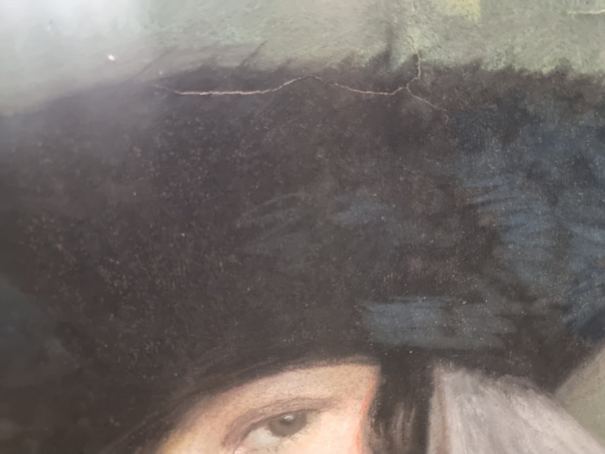 Pastel sur papier marouflé sur toile – Portrait de femme - Jacques Wiesmann (1878-1962)-photo-3