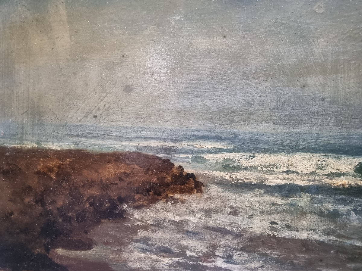 Oil On Cardboard - Marina, Dated 1891 - Vincenzo Cabianca (verona 1827 - Rome 1902)-photo-3