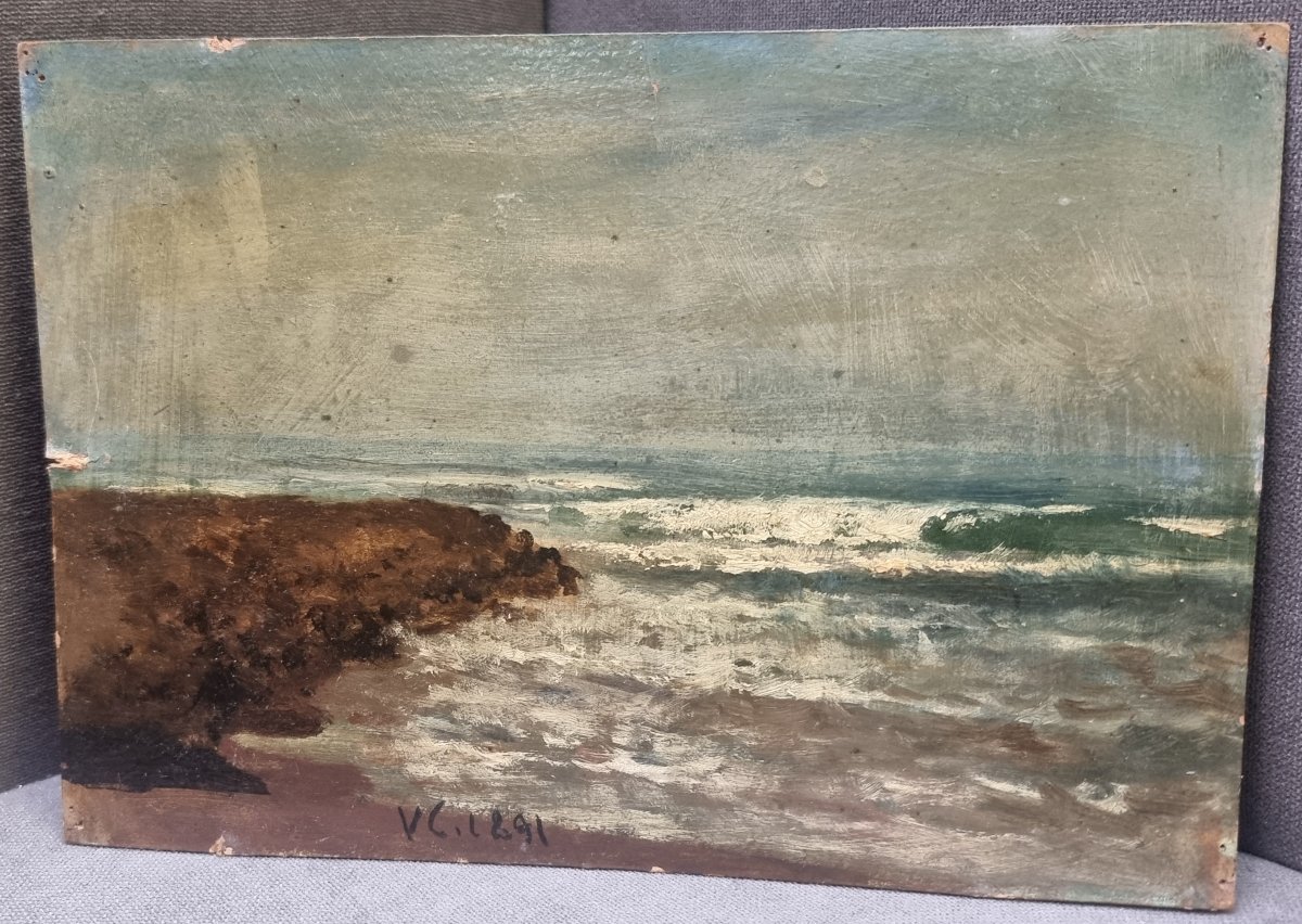 Oil On Cardboard - Marina, Dated 1891 - Vincenzo Cabianca (verona 1827 - Rome 1902)