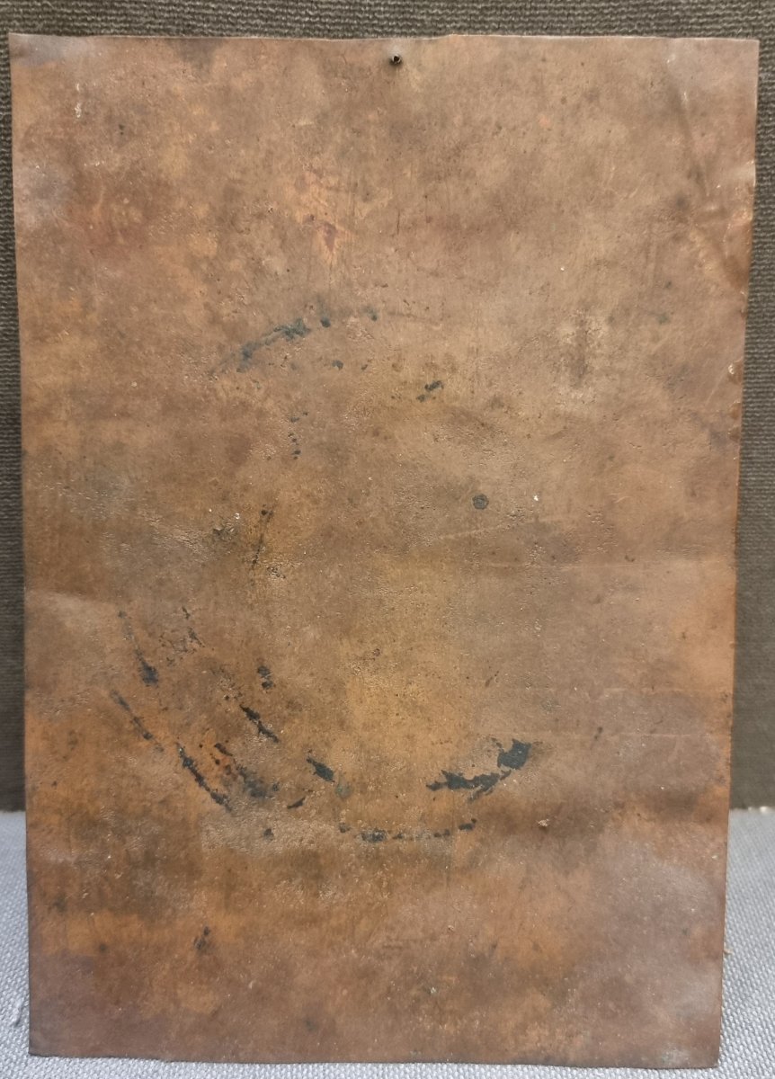 Peinture Huile sur Cuivre - Saint Joseph et l'Enfant Jésus – Italie - Début du XVIIIe siècle-photo-2
