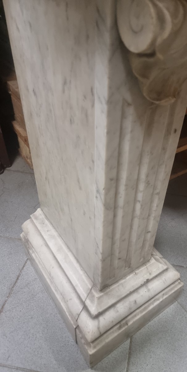 Console en marbre Statuario – Italie, première moitié du XIXe siècle-photo-4