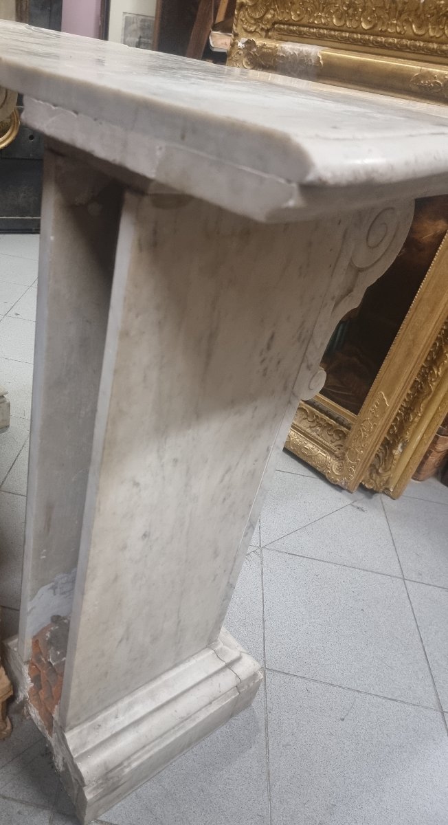 Console en marbre Statuario – Italie, première moitié du XIXe siècle-photo-5