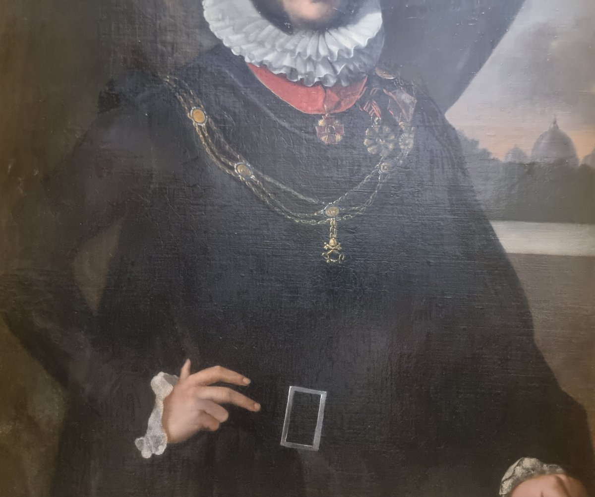 Oil On Canvas - Portrait Of A Papal Guard - First Half Of The 19th Century-photo-4