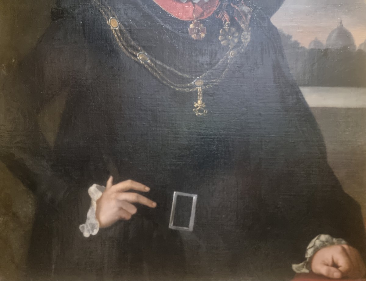 Oil On Canvas - Portrait Of A Papal Guard - First Half Of The 19th Century-photo-1