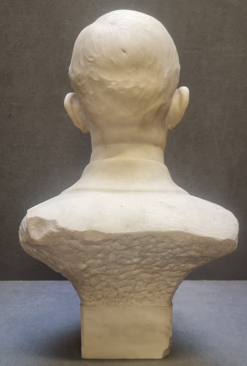Statuary Marble Bust Of A Man - Signed By Pietro Piraino (1878–1950)-photo-3