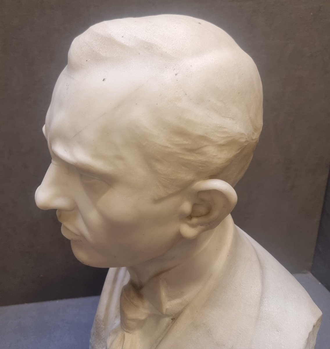 Statuary Marble Bust Of A Man - Signed By Pietro Piraino (1878–1950)-photo-2