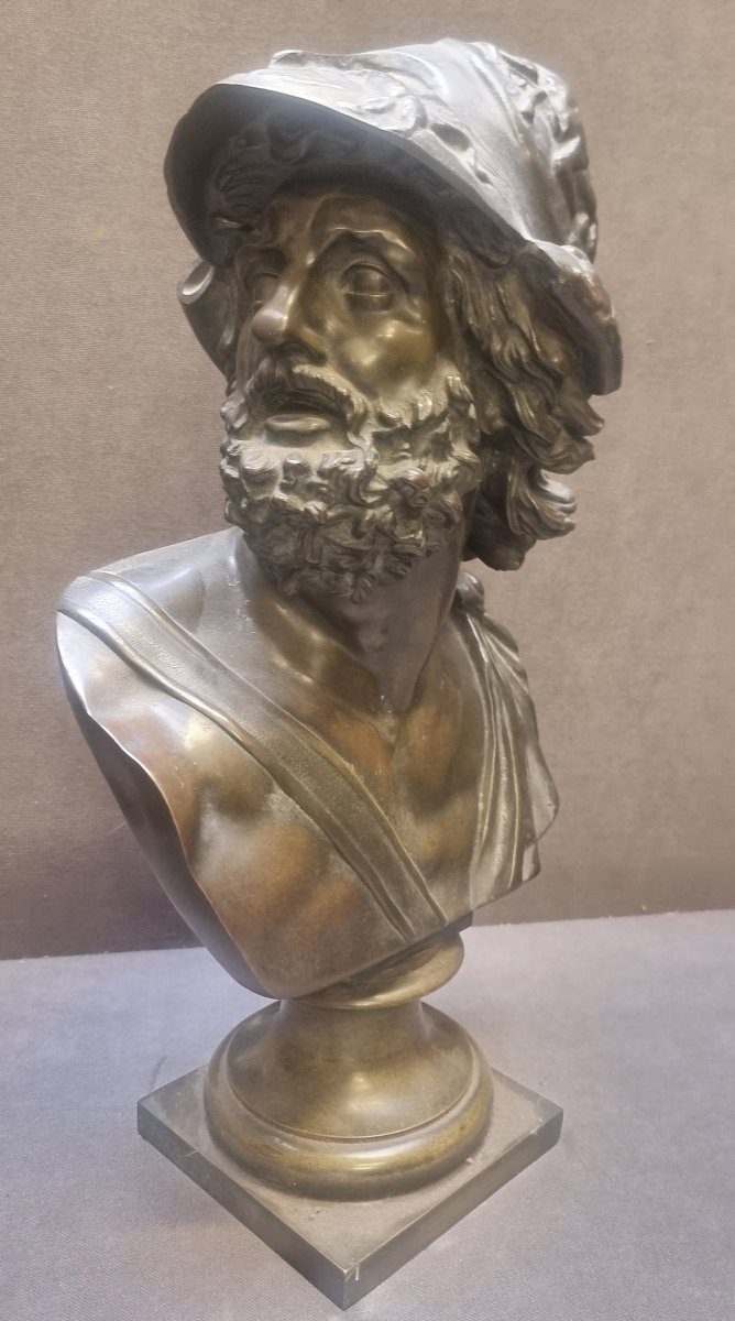 Bronze Bust - King Menelaus - France, 19th Century  - Height 46 Cm
