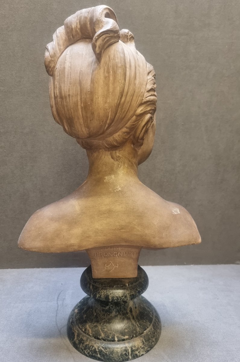 Buste en terre cuite sur socle en marbre – Louise Brongniart enfant (1772-1845) XIXe siècle-photo-4