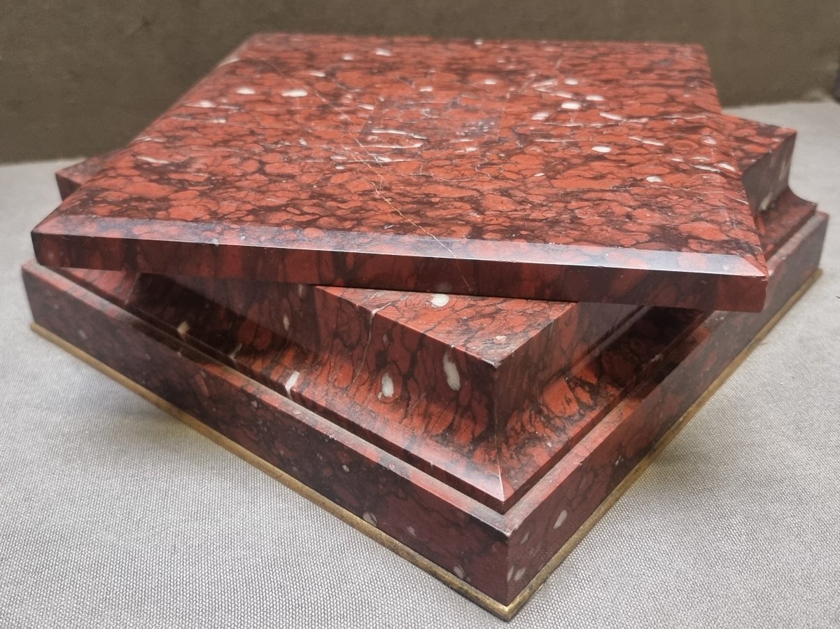 Socle en marbre rouge de France avec plateau supérieur pivotant - NAPOLEON III-photo-2