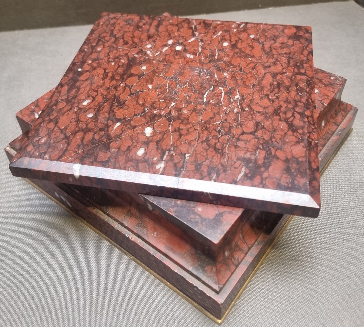 Socle en marbre rouge de France avec plateau supérieur pivotant - NAPOLEON III-photo-4