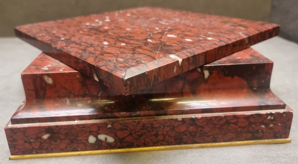 Socle en marbre rouge de France avec plateau supérieur pivotant - NAPOLEON III-photo-2