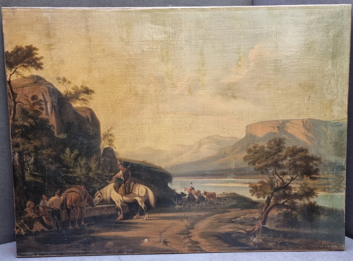 Oil On Canvas - Roman Countryside - Second Half Of The 19th Century
