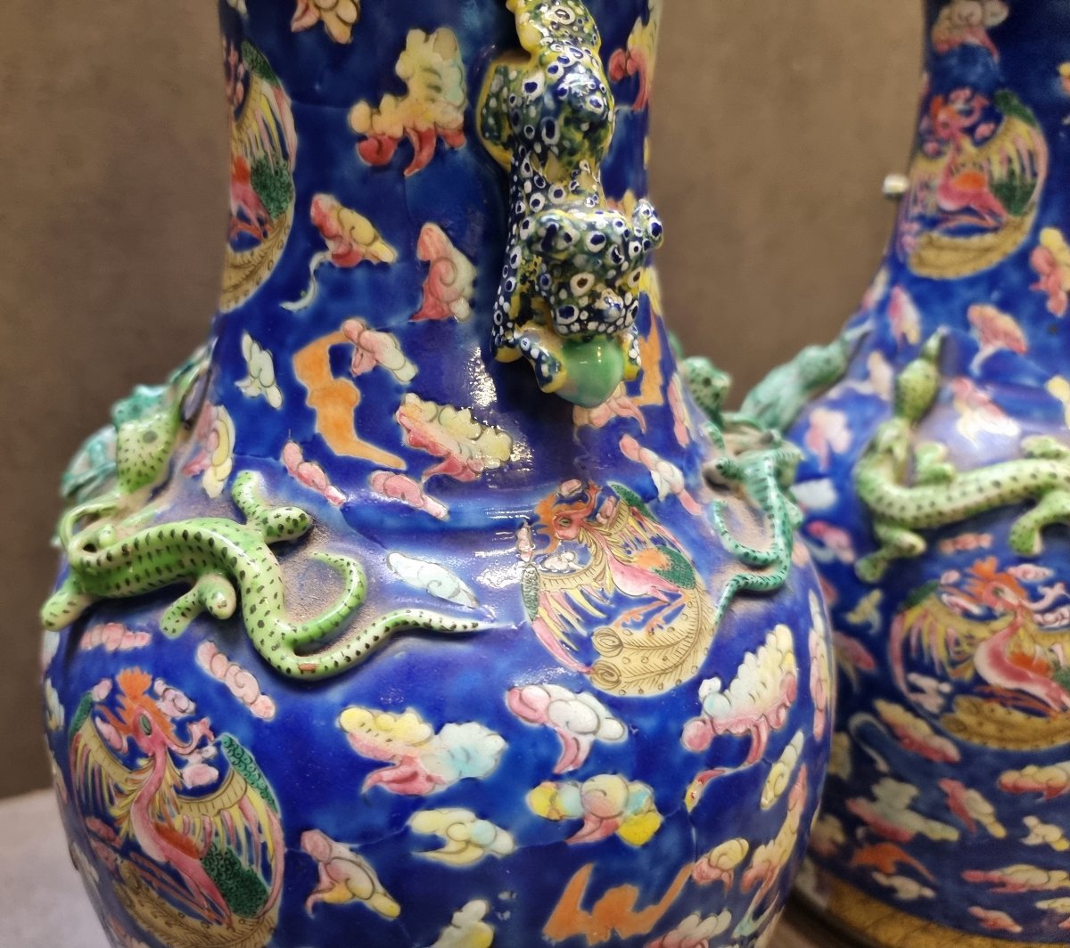 Paire de lampes de table en porcelaine chinoise et bronze doré – France, époque Napoléon III-photo-2