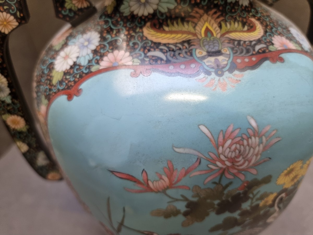 Oriental Cloisonné Vase - Early 20th Century-photo-4