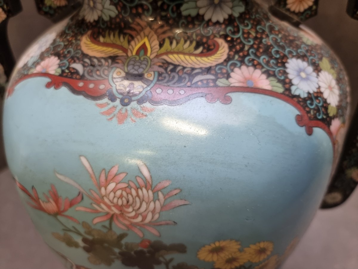 Oriental Cloisonné Vase - Early 20th Century-photo-5