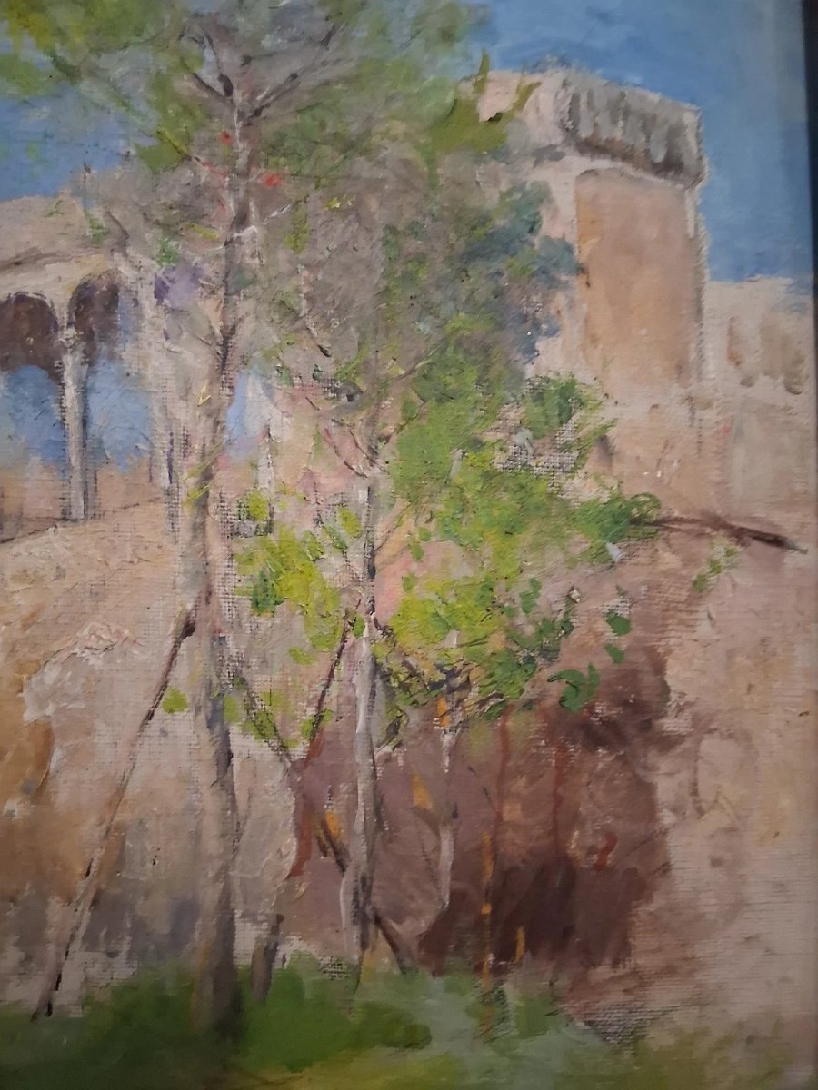 Huile sur toile - Vue de Rome - Giuseppe Pastina (Andria 1863 – 1942)-photo-4
