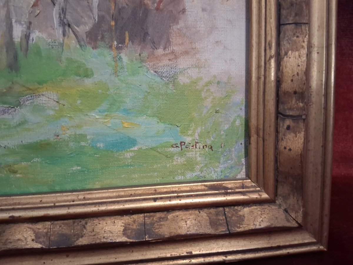 Huile sur toile - Vue de Rome - Giuseppe Pastina (Andria 1863 – 1942)-photo-1