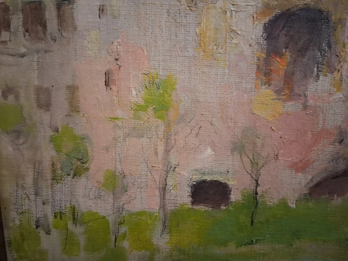 Huile sur toile - Vue de Rome - Giuseppe Pastina (Andria 1863 – 1942)-photo-4