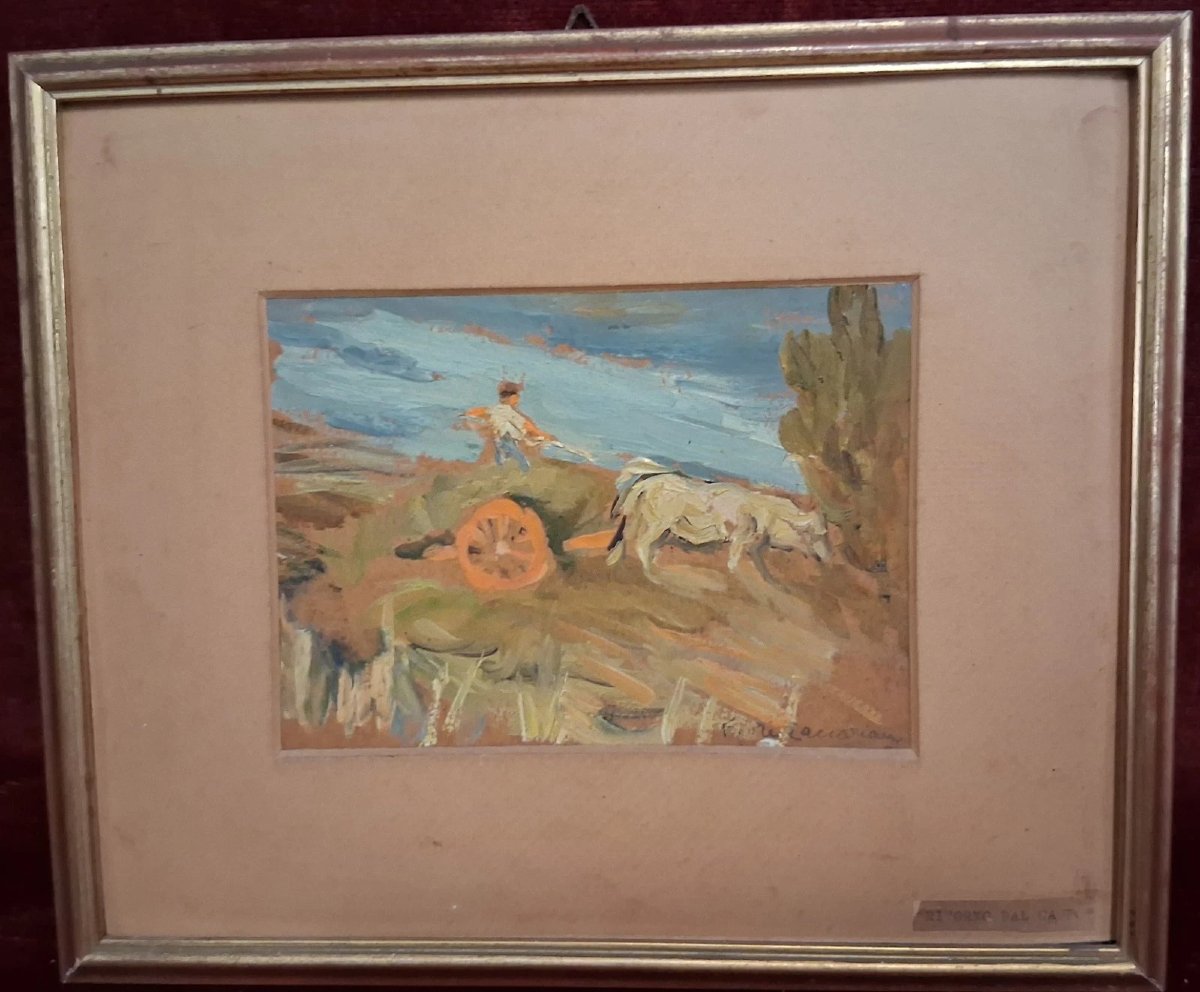 PAIRE DE TABLEAUX À L'HUILE -  FIORE BRUSTOLIN ZACCARIAN (1901-1995)-photo-2