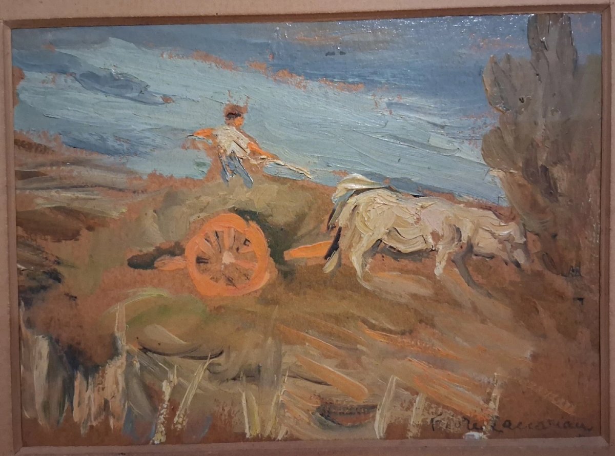 PAIRE DE TABLEAUX À L'HUILE -  FIORE BRUSTOLIN ZACCARIAN (1901-1995)-photo-4