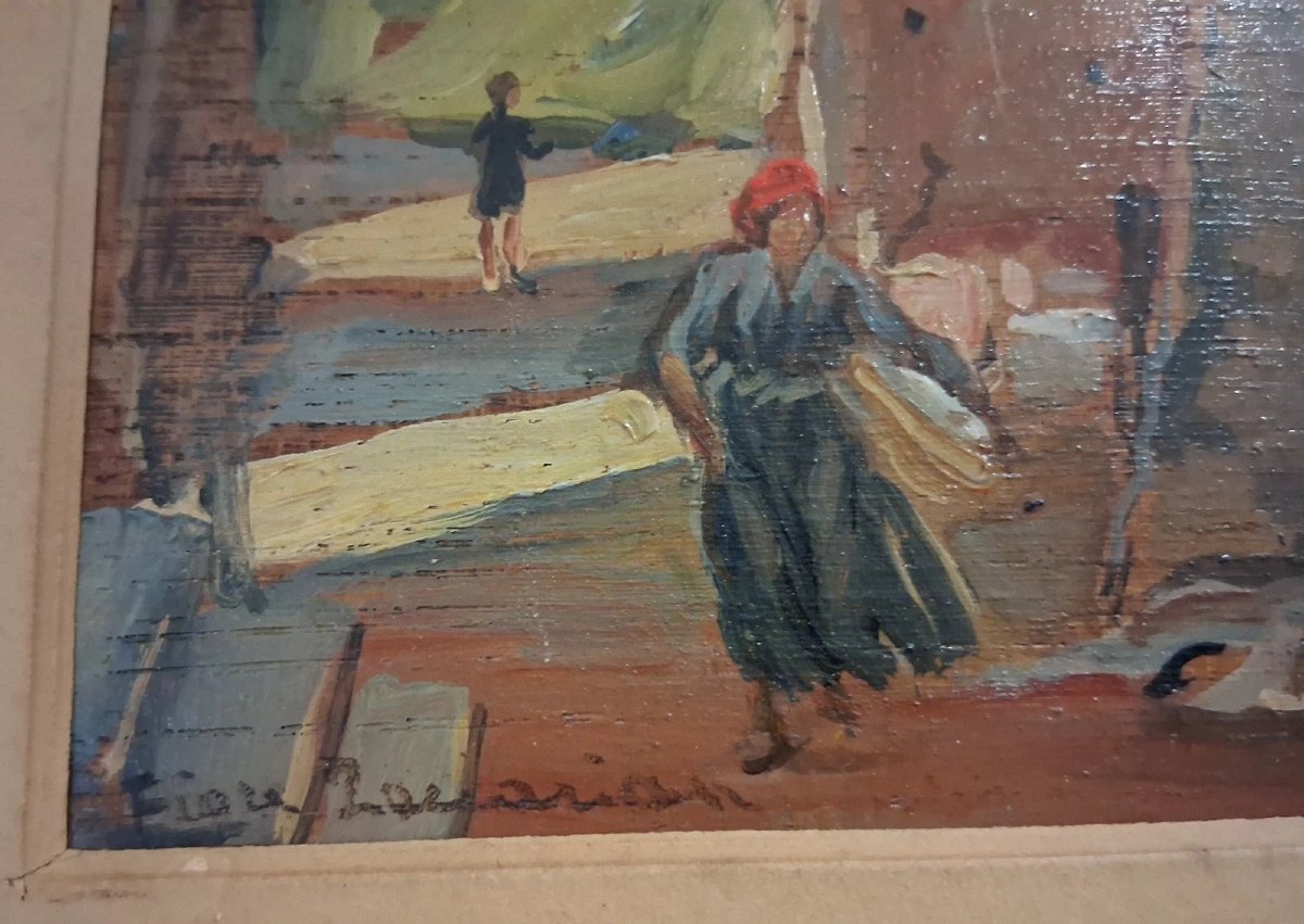 PAIRE DE TABLEAUX À L'HUILE -  FIORE BRUSTOLIN ZACCARIAN (1901-1995)-photo-7