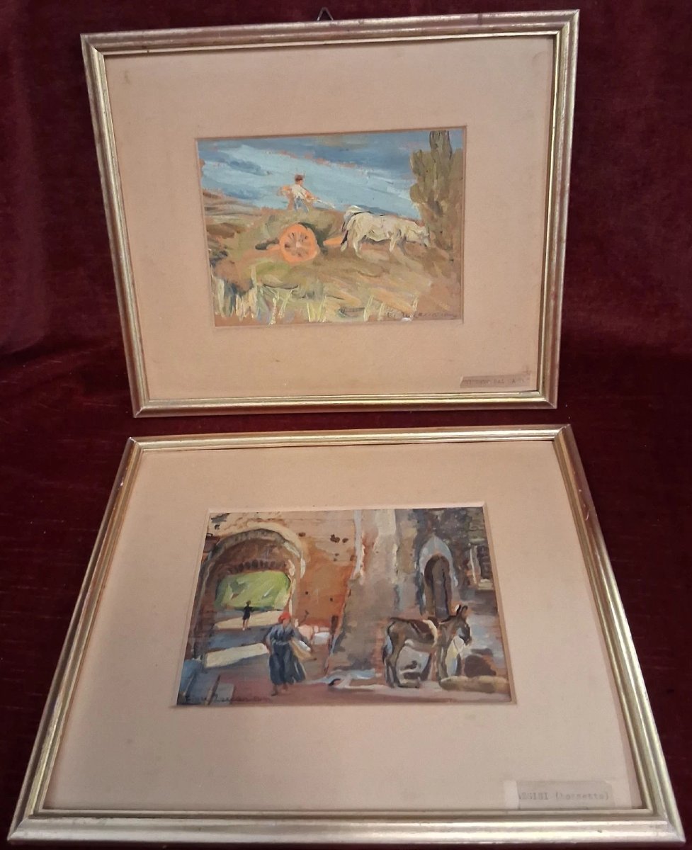 PAIRE DE TABLEAUX À L'HUILE -  FIORE BRUSTOLIN ZACCARIAN (1901-1995)