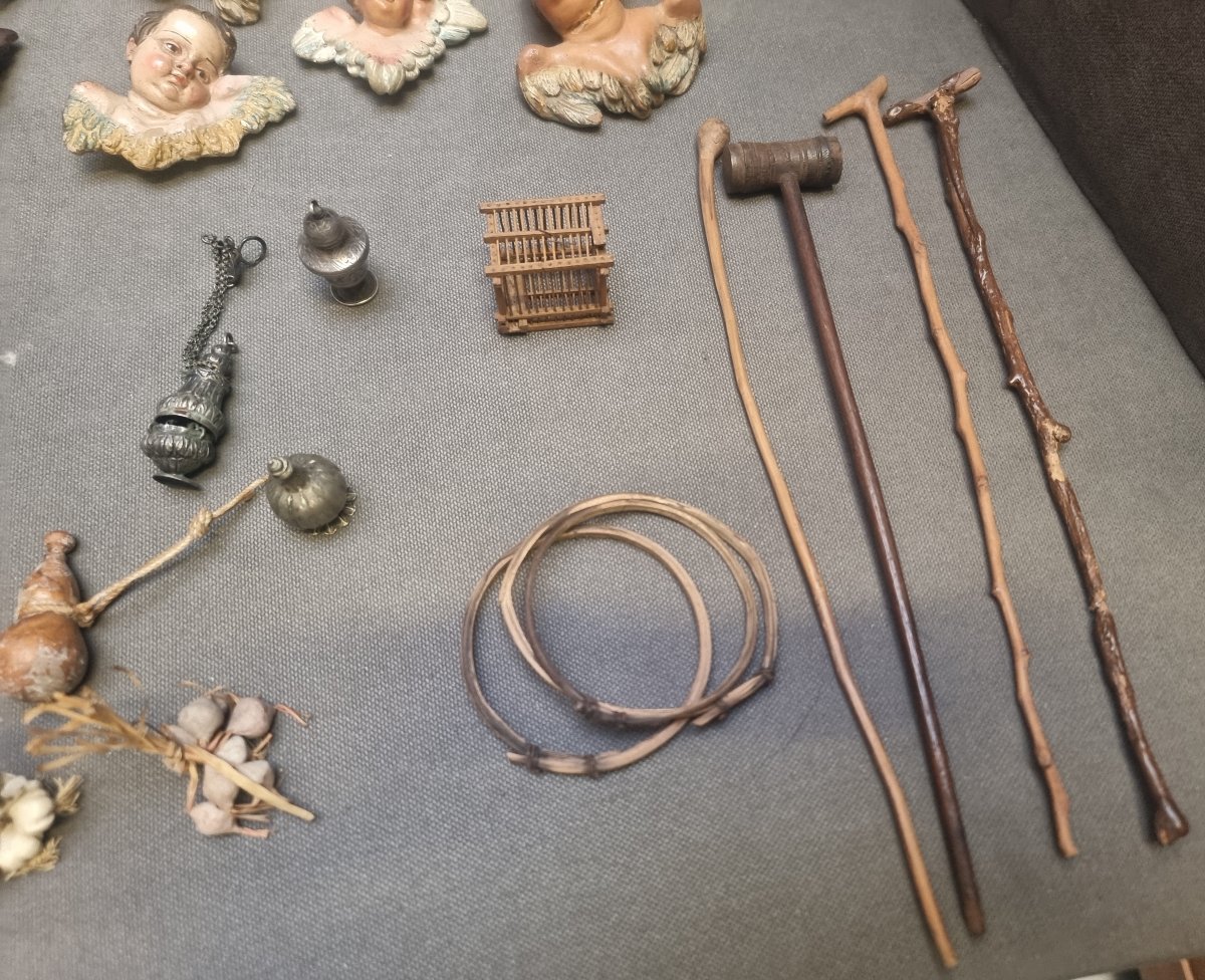 Lot Of Neapolitan Nativity Scene Figures From The 18th Century To The Early 20th Century-photo-4