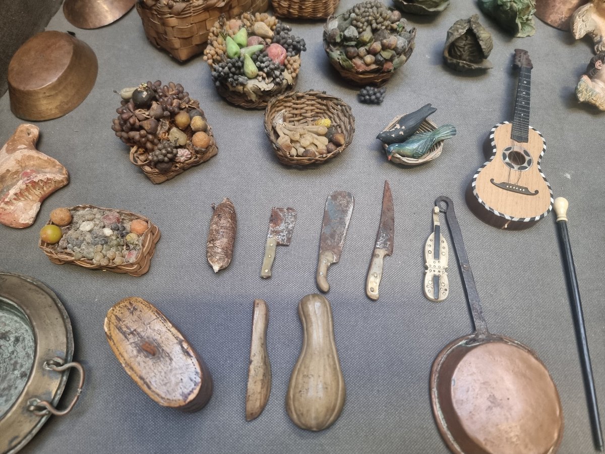 Lot Of Neapolitan Nativity Scene Figures From The 18th Century To The Early 20th Century-photo-2