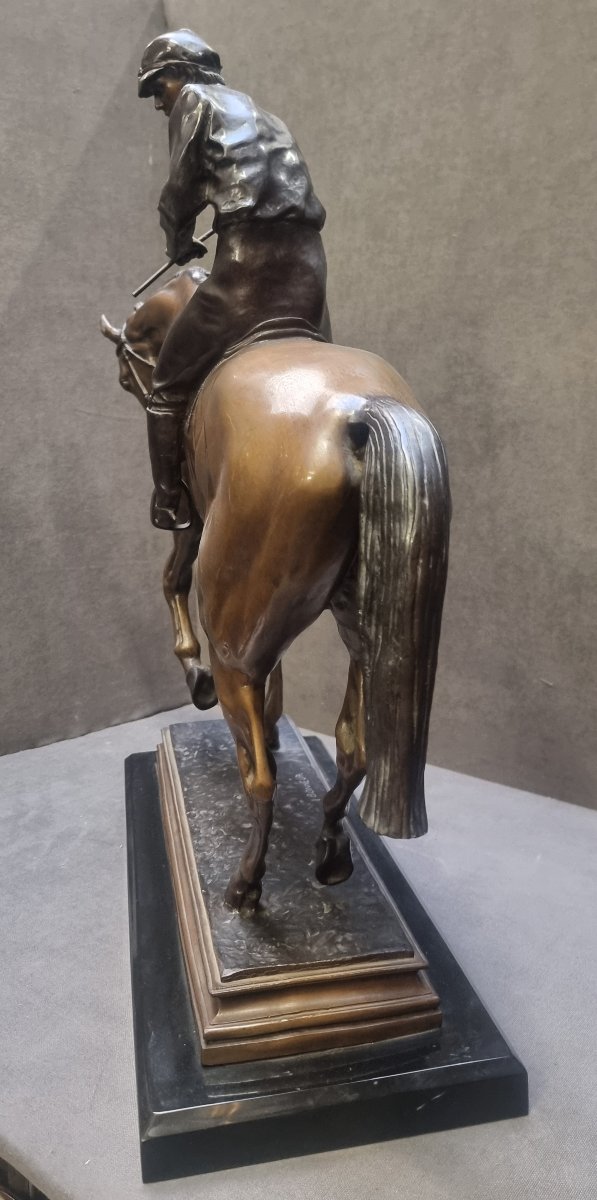 Sculpture en bronze – « Le Grand Jockey » modèle d'Isidore Bonheur (1827–1901)-photo-1