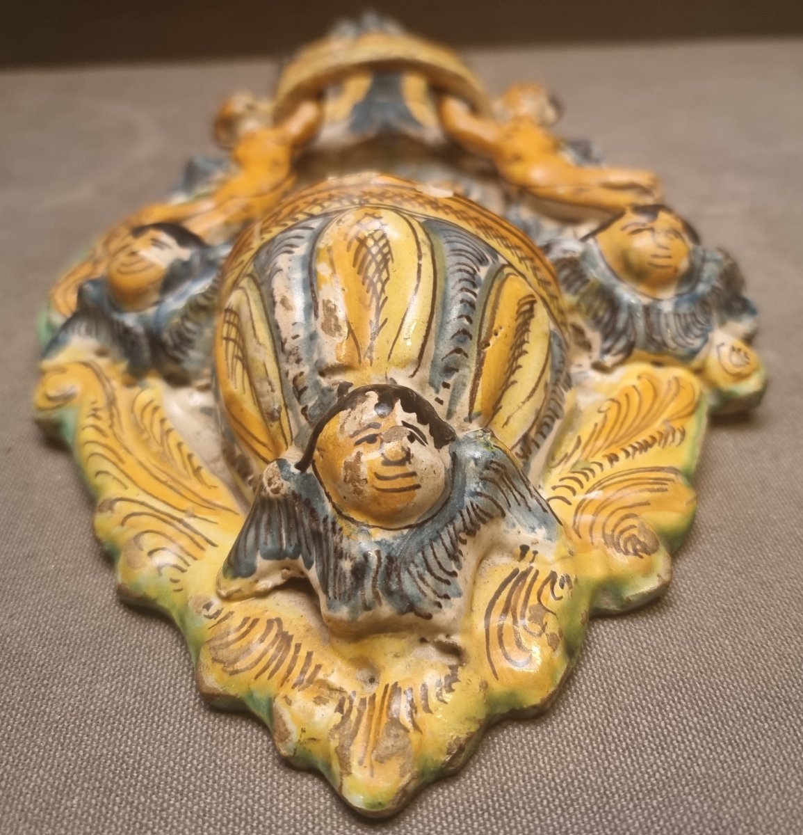 Majolica Holy Water Font — Late 17th Century — Southern Italy-photo-2