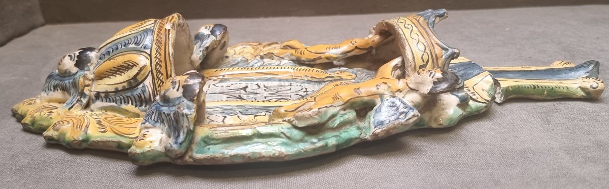 Majolica Holy Water Font — Late 17th Century — Southern Italy-photo-4