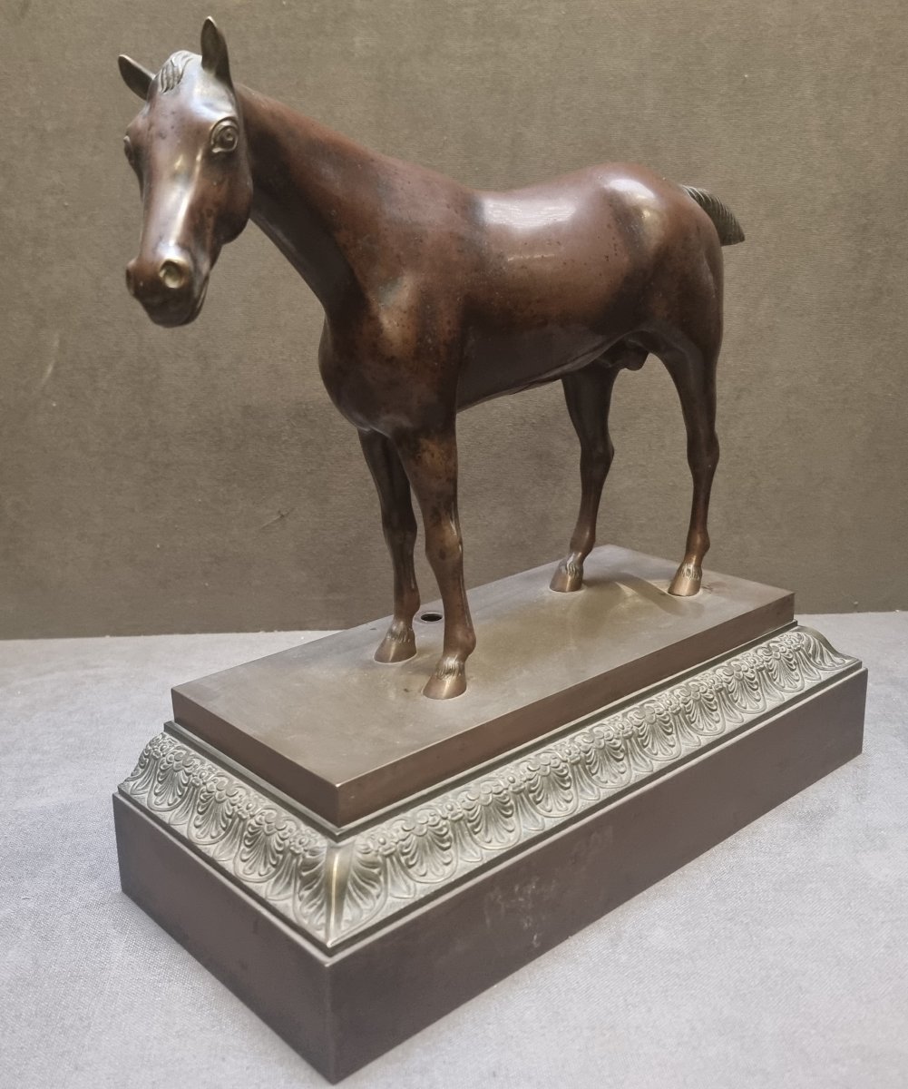 Modèle de cheval de course en bronze – Première moitié du XIXe siècle (Charles X)-photo-2