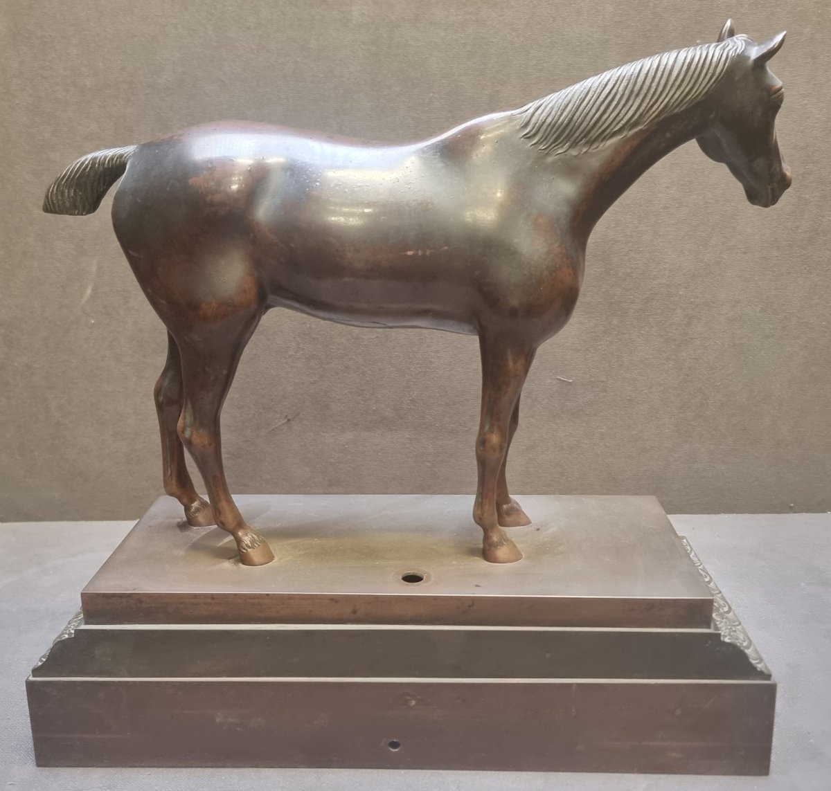 Modèle de cheval de course en bronze – Première moitié du XIXe siècle (Charles X)-photo-4