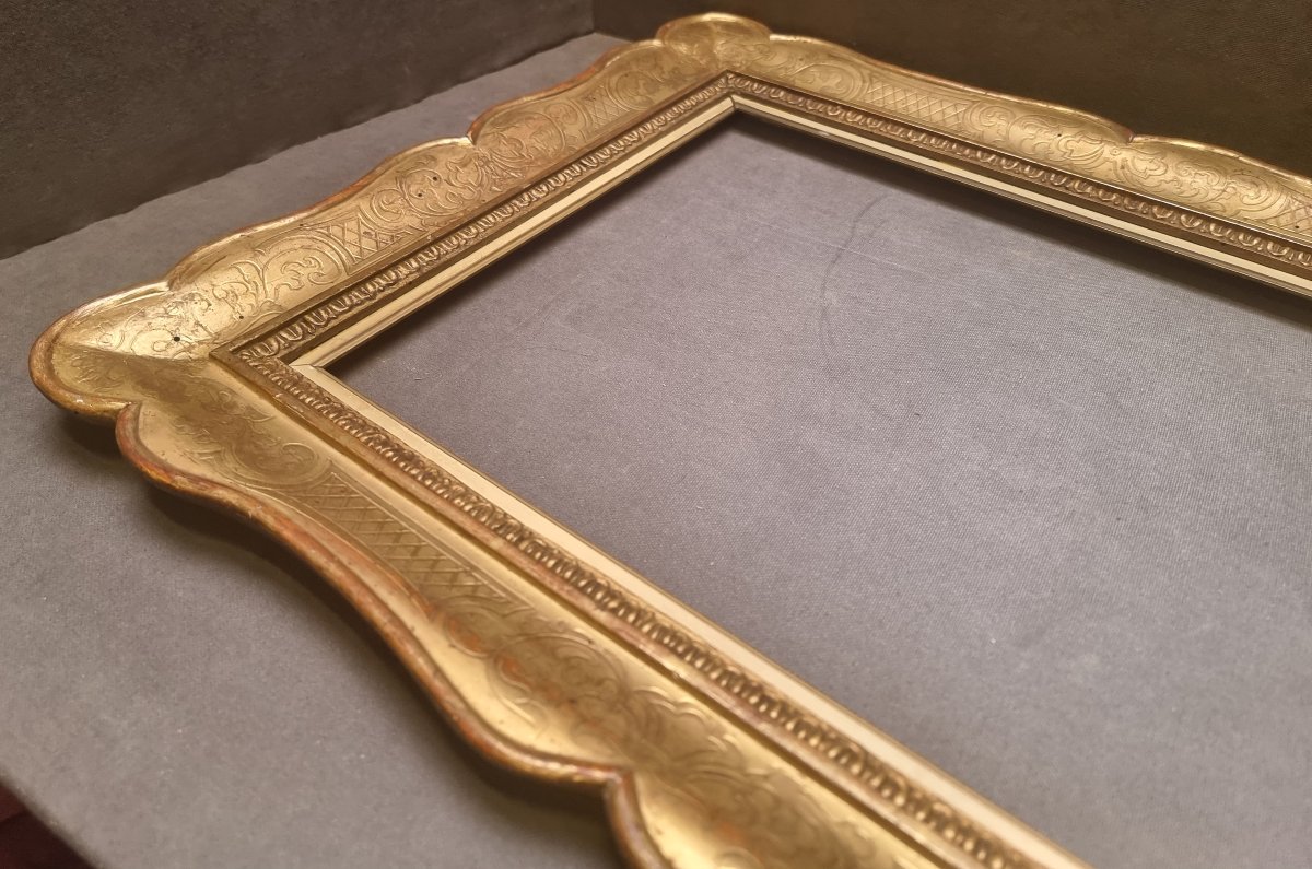 Gold-plated Tray-shaped Frame, Made Of Pure Gold, Southern Italy, First Half Of The 19th Century-photo-4