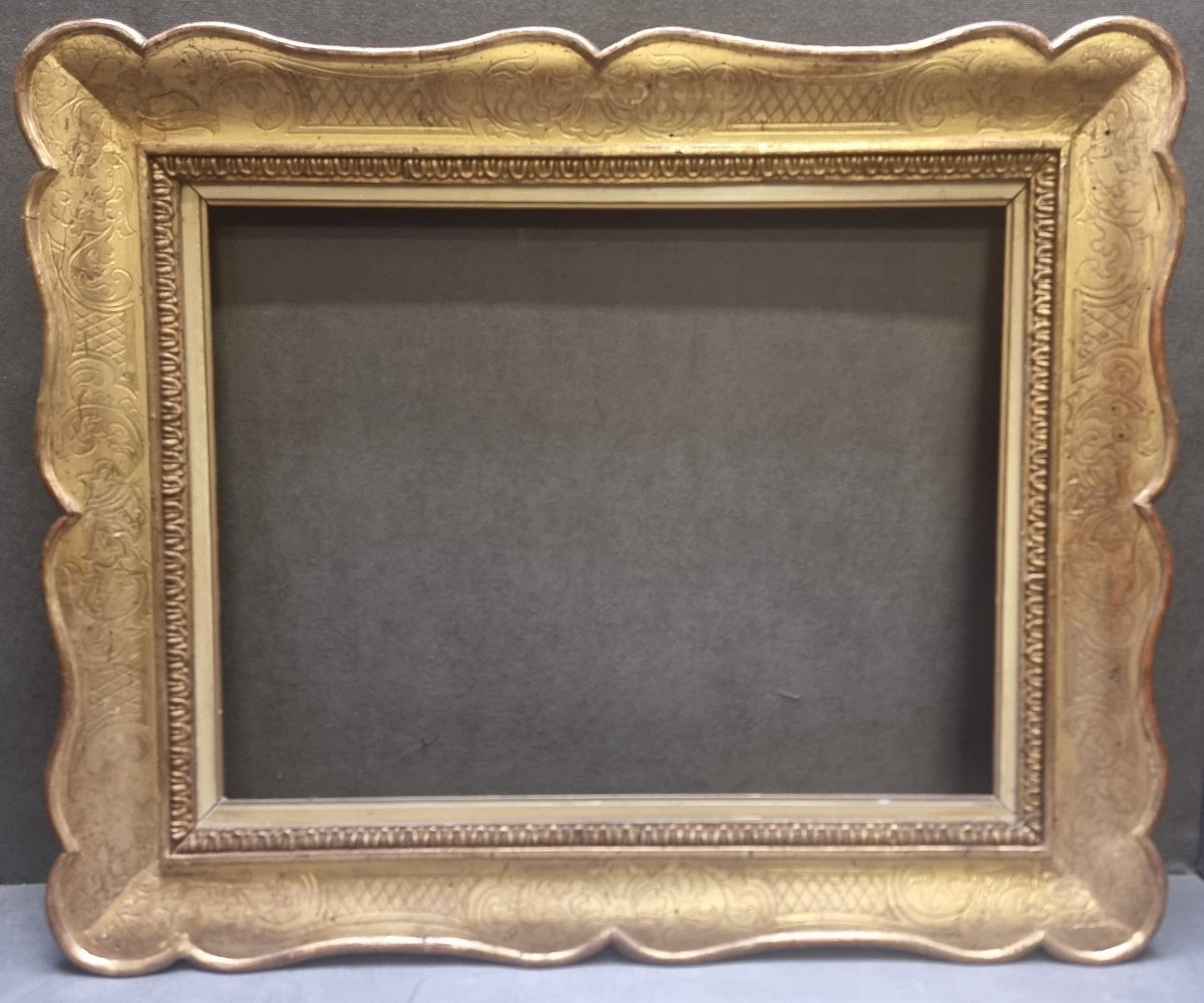 Gold-plated Tray-shaped Frame, Made Of Pure Gold, Southern Italy, First Half Of The 19th Century