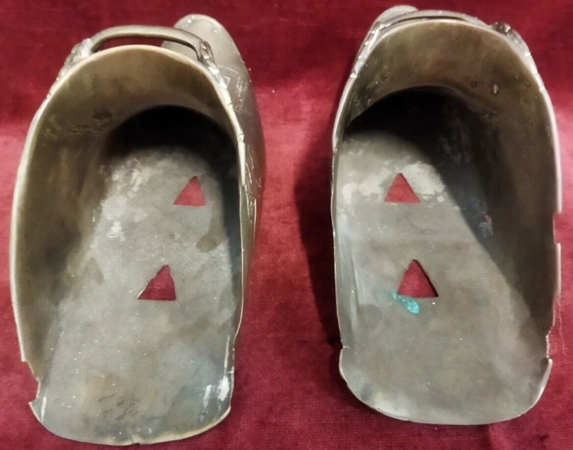 Paire d'étriers anciens en laiton - XIXe siècle-photo-3