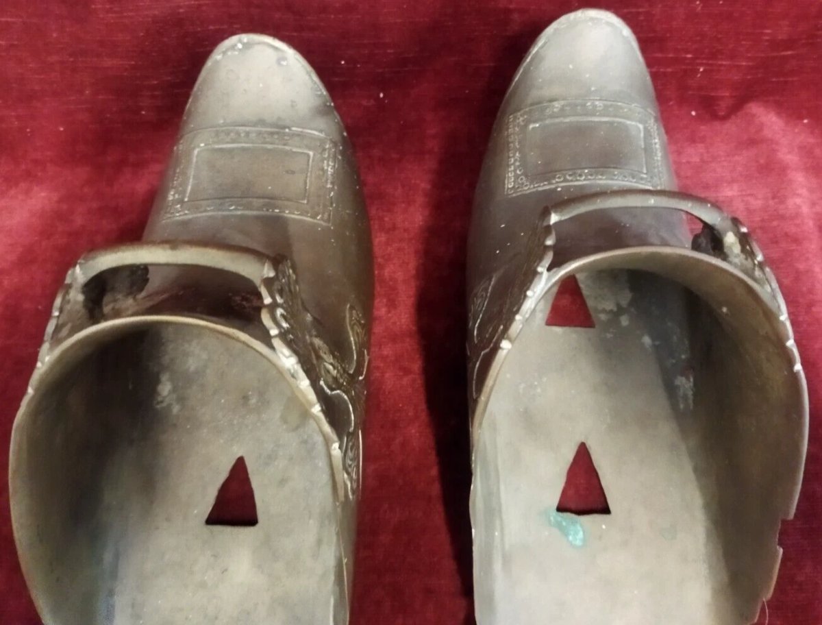 Paire d'étriers anciens en laiton - XIXe siècle-photo-4