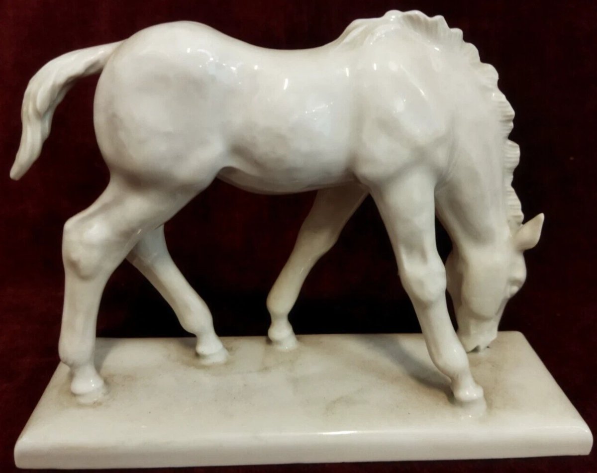 White Meissen Porcelain Horse - Early 1900s-photo-3