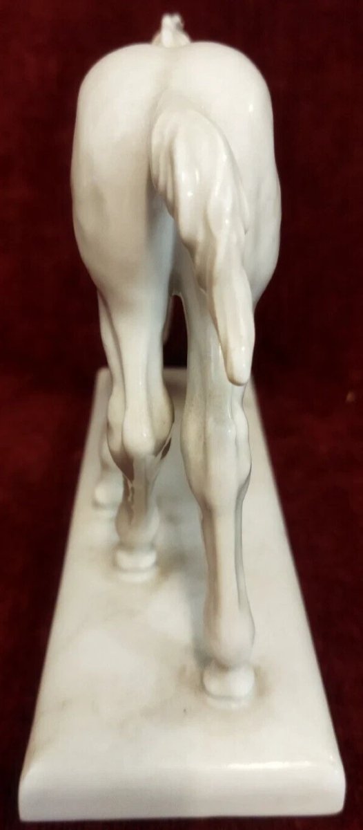 White Meissen Porcelain Horse - Early 1900s-photo-4