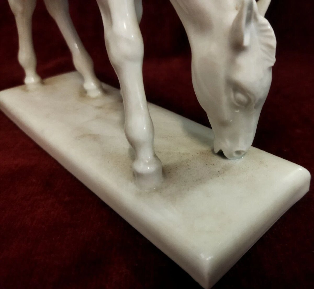 White Meissen Porcelain Horse - Early 1900s-photo-2